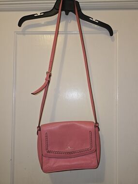 kate spade Pink Leather Braided-Trim Crossbody Bag